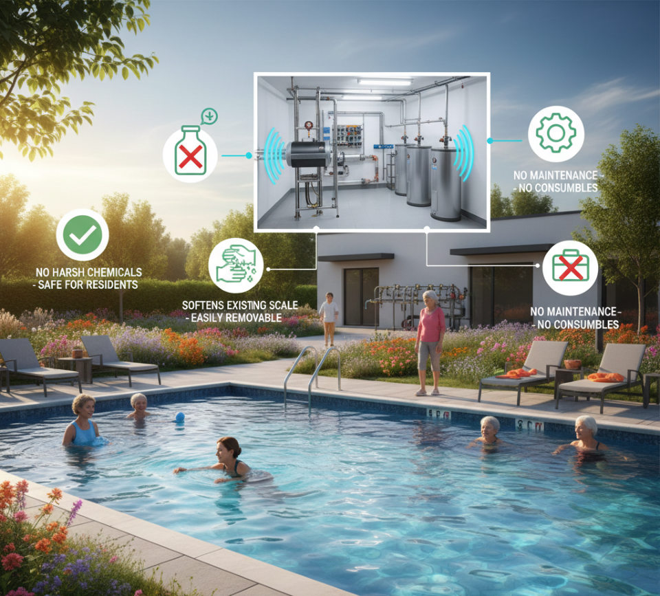 Vulcan chemical-free scale prevention for retirement communities