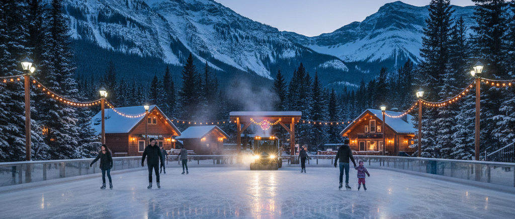 Vulcan installation for ice rinks and snow production