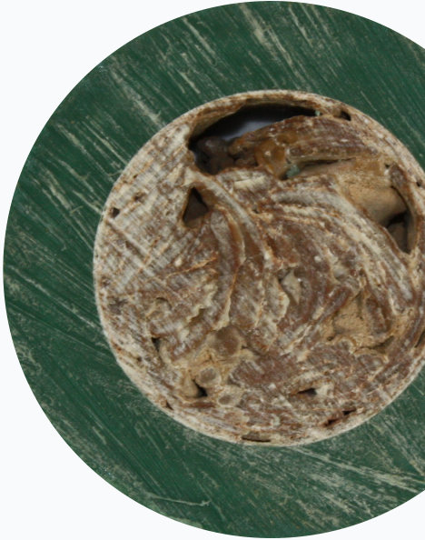 blocked green pipe with mineral scale hard water