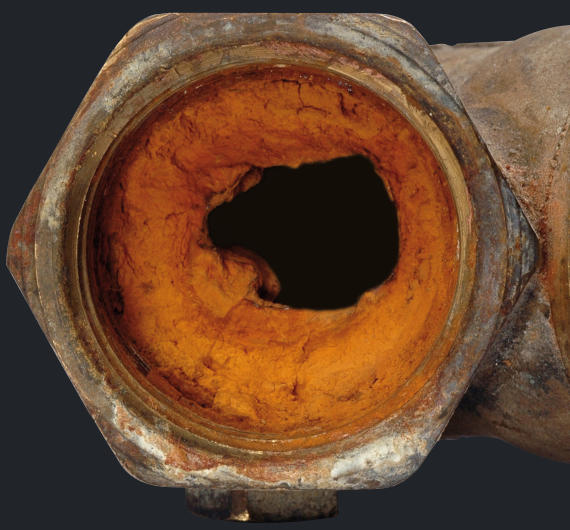 mineral scale blocks water pipe fittings